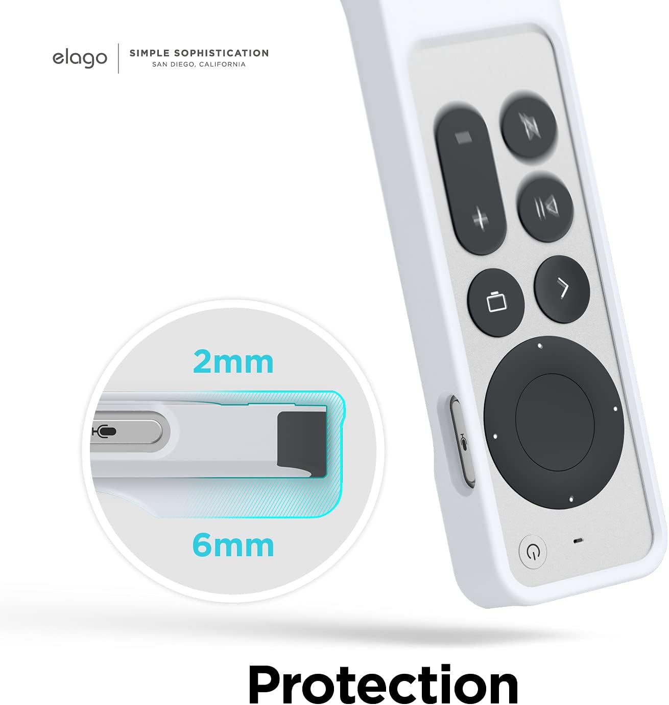 Thumbnail 5 de elago Étui R1 pour Apple TV 4K Siri Remote (3e/2e génération) – coque aimantée en silicone bleu phosphorescent