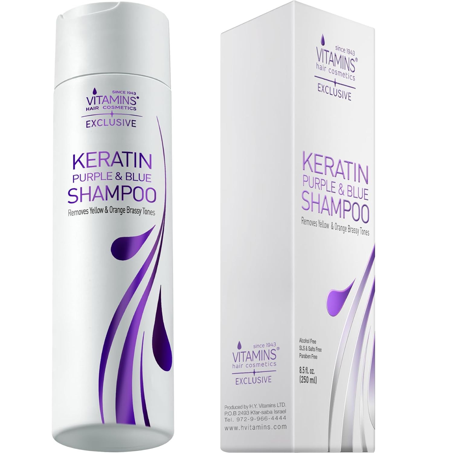 Detalle de Vitamins Silber Shampoo für blondes Haar Keratin Anti Gelbstich 💇♀