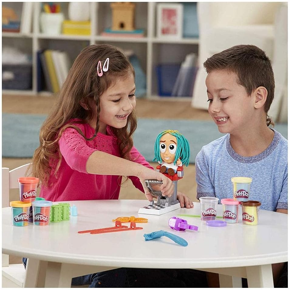 Detalle 2 de Play-Doh Hair Salon Creative Hairdresser kappersset met 8 potjes van 56 g