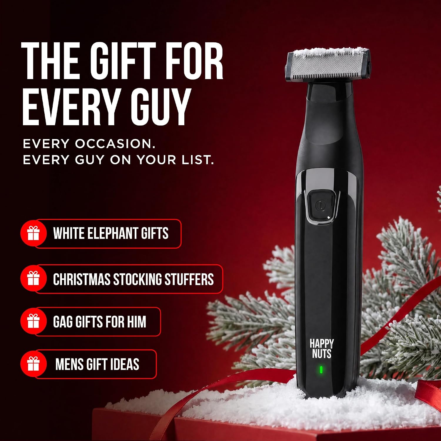 Detalle de HAPPY NUTS The Ballber™ Electric Body Hair Trimmer for Men (IPX7 Waterproof) — Mens Groomer Kit