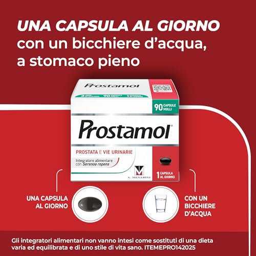 Detalle de Prostamol – Integratore per Prostata e Vie Urinarie, Serenoa repens 320 mg, 90 capsule