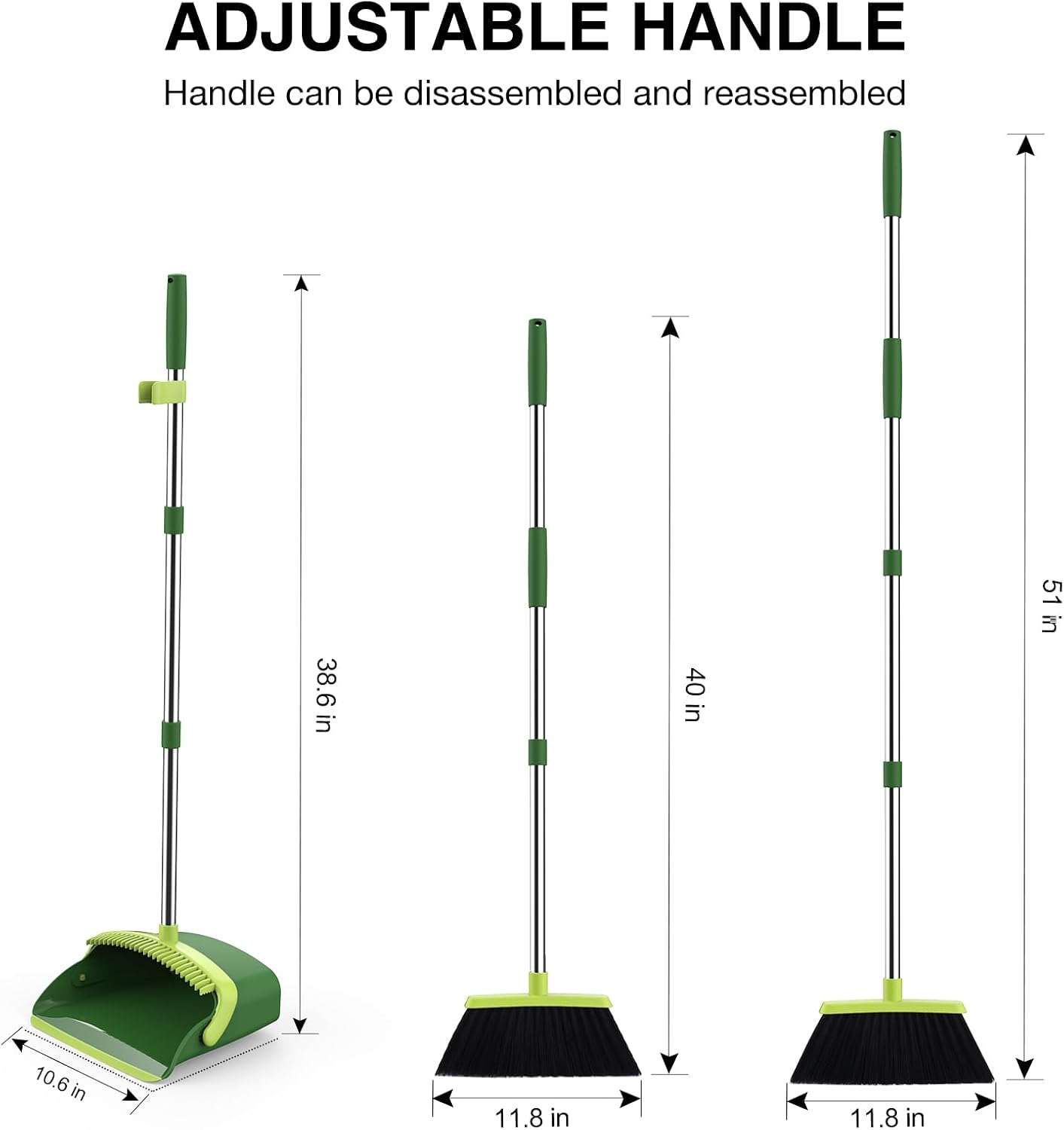 Detalle 2 de Broom and Dustpan Set, 52-Inch Handle