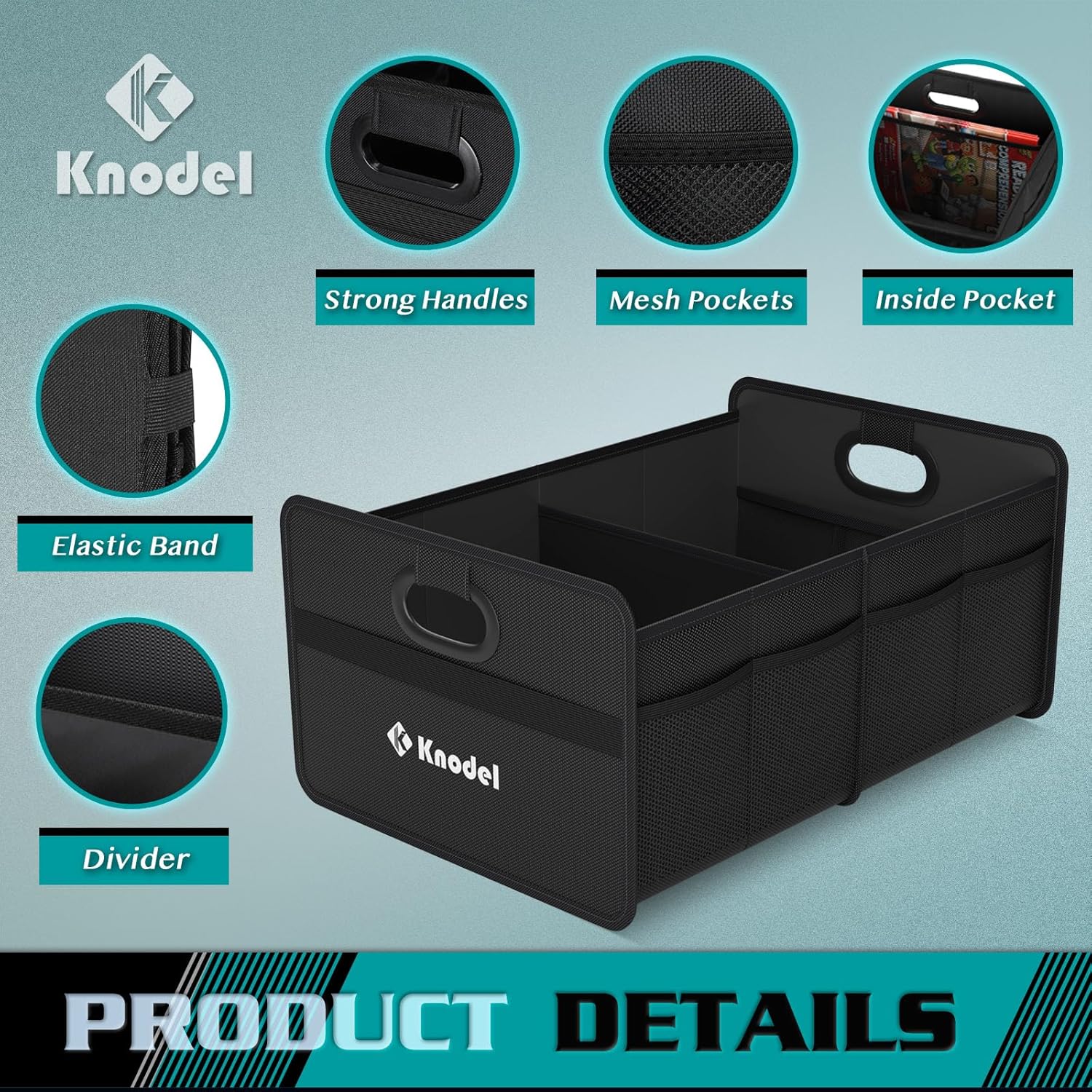 Thumbnail 2 de K KNODEL Car Boot Organiser: Foldable Car Boot Storage (Mini, Black)