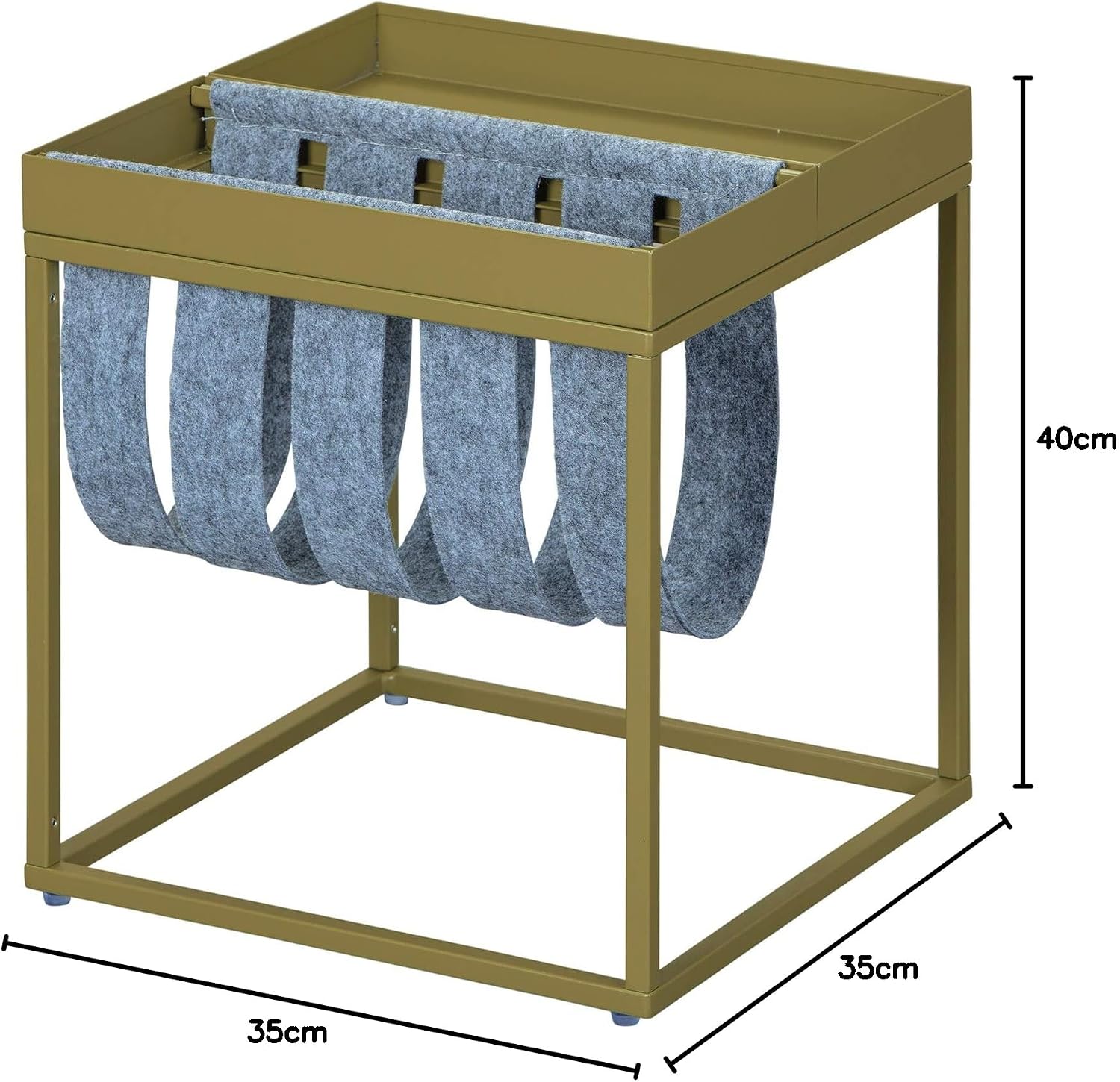 Detalle de Inter Link Table Basse Martini Olive avec Porte-revues — Table d’appoint métal laqué