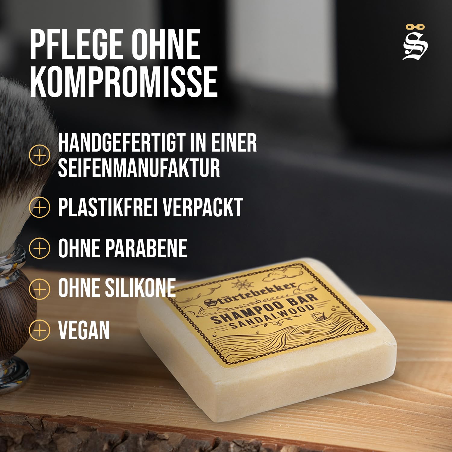 Detalle de Störtebekker Premium Shampoo Bar Sandelholz – 100 g