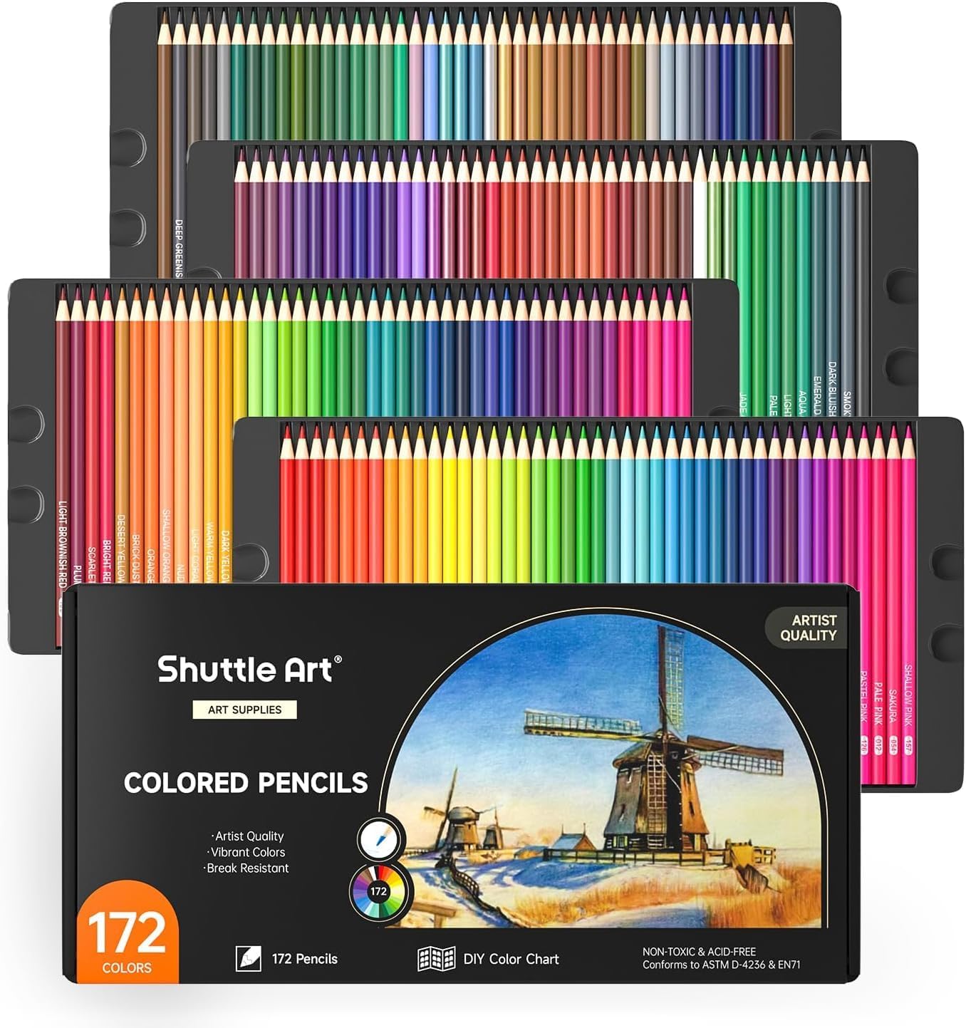Detalle de Shuttle Art 172 Buntstifte Set 172 Farben 🎨