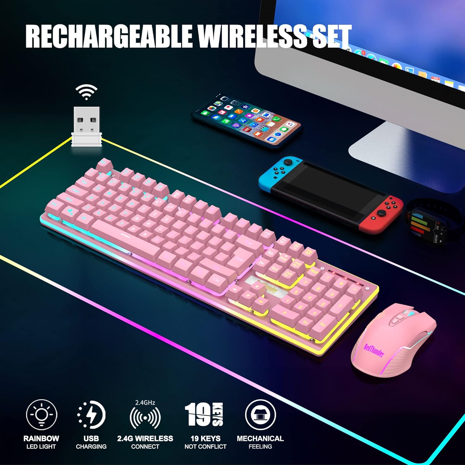 Thumbnail 1 de RedThunder K10 Wireless Gaming Combo 3800mAh