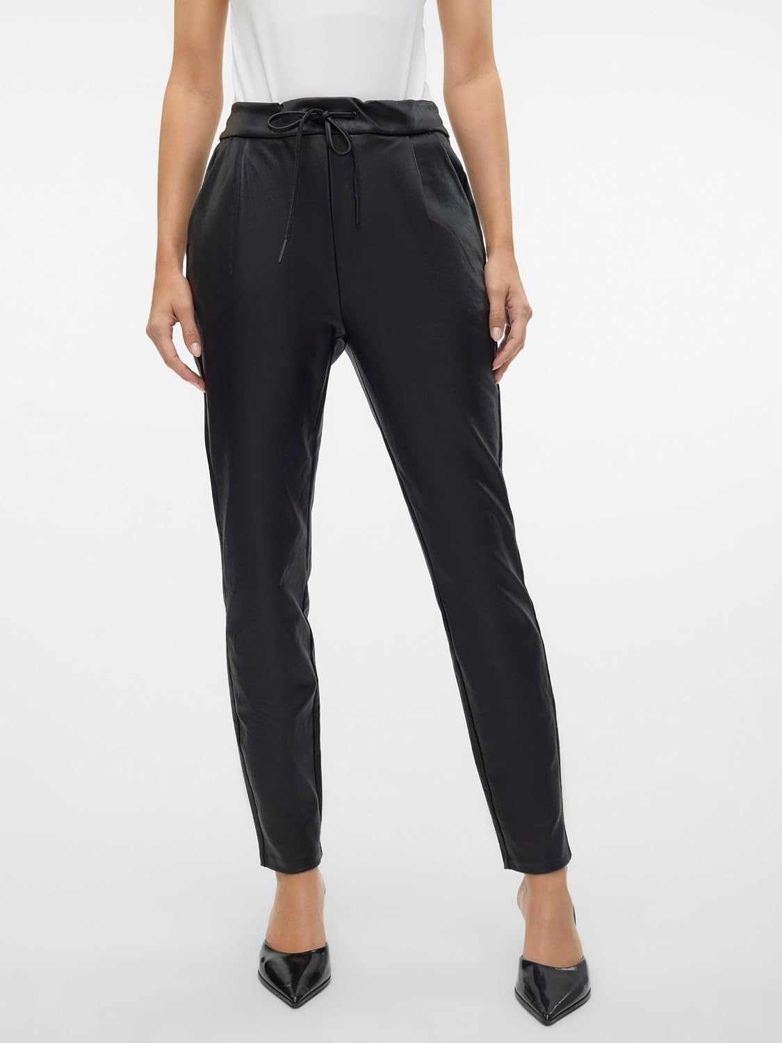 Thumbnail 6 de VERO MODA VMEVA Damen Kunstlederhose mit mittlerer Taille – locker geschnitten