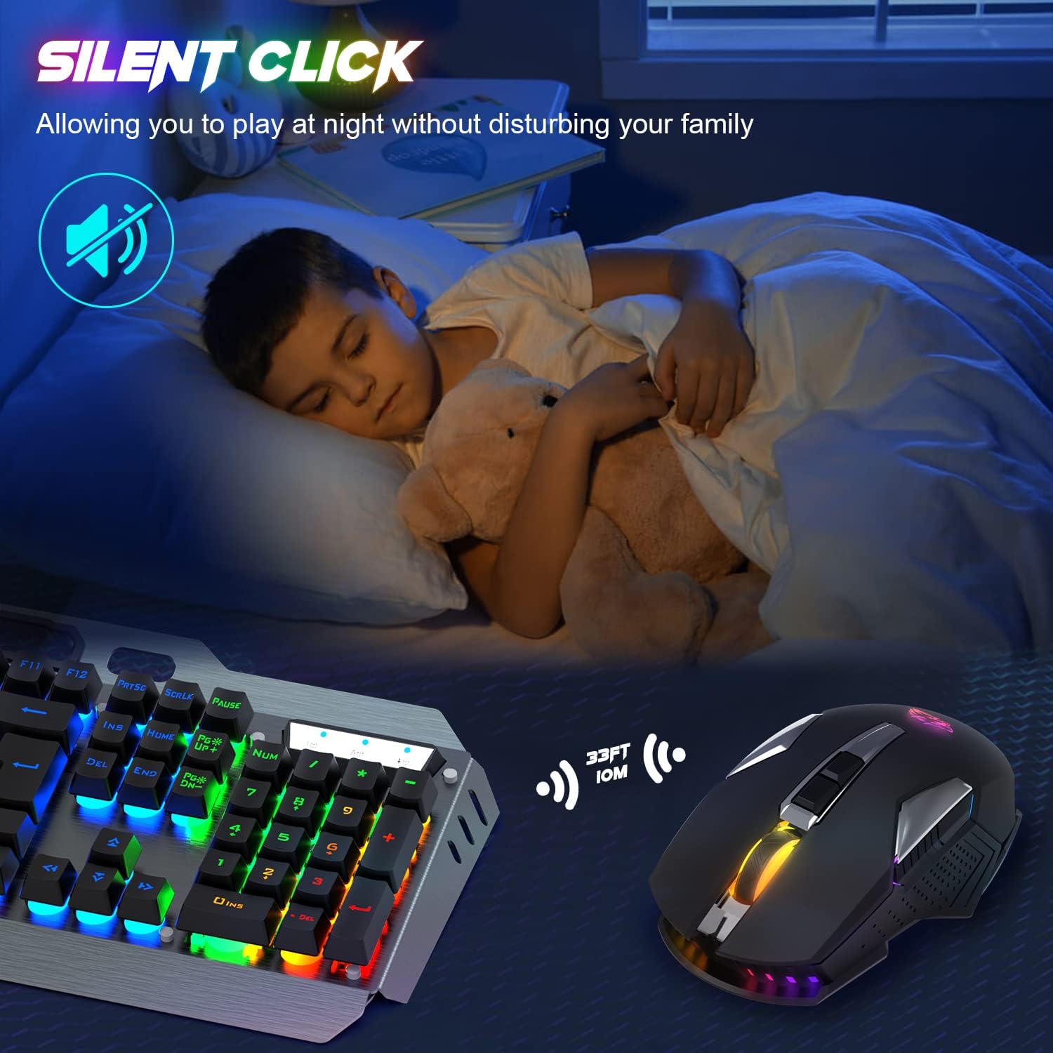 Detalle de KUIYN X18 Wireless Gaming Mouse 2400 DPI