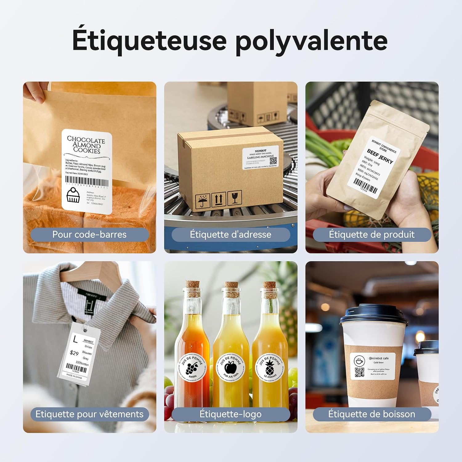 Thumbnail 3 de NIIMBOT B31 étiqueteuse — Imprimante thermique portable 20–77 mm pour codes-barres, adresses et logos