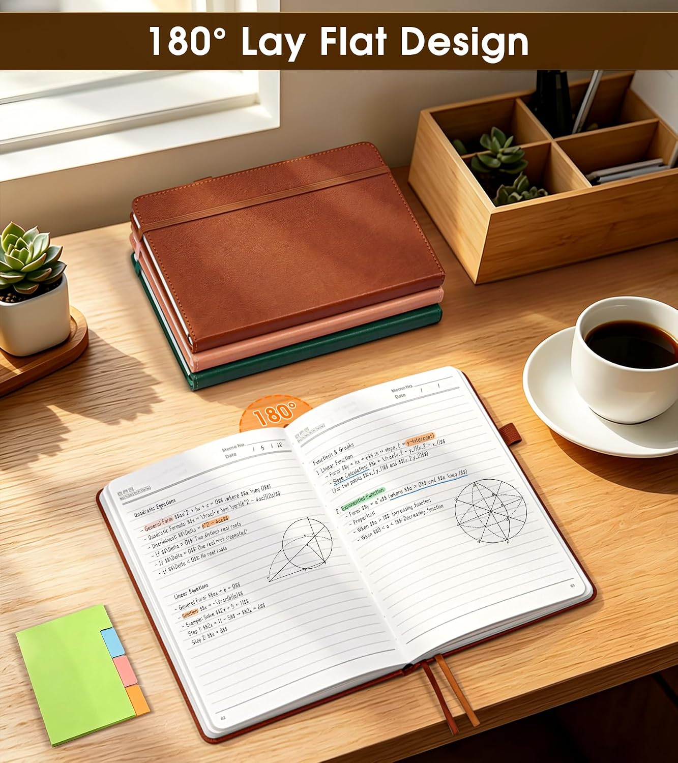 Detalle 1 de KWULP A5 Hardcover Lined Journal, 160 Numbered Pages, Brown Vegan Leather