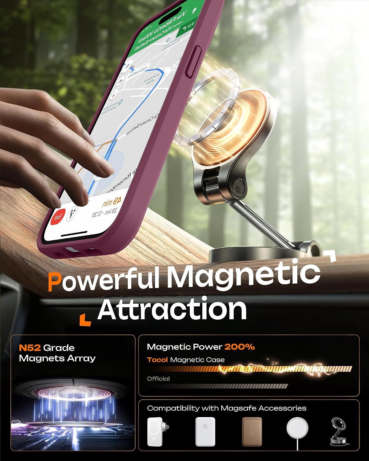 Detalle 2 de TOCOL Cover magnetica iPhone 15 Pro 6,1