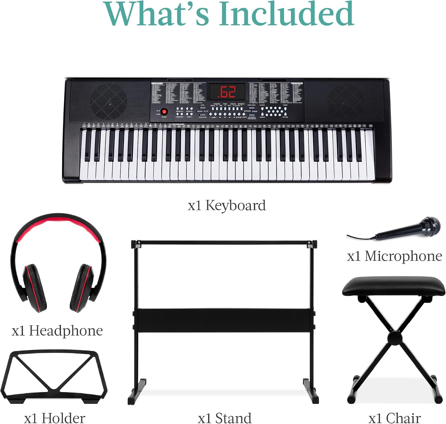 Thumbnail 3 de Best Choice Products SKY7174 61-Key Beginner Keyboard Set with Teaching Modes