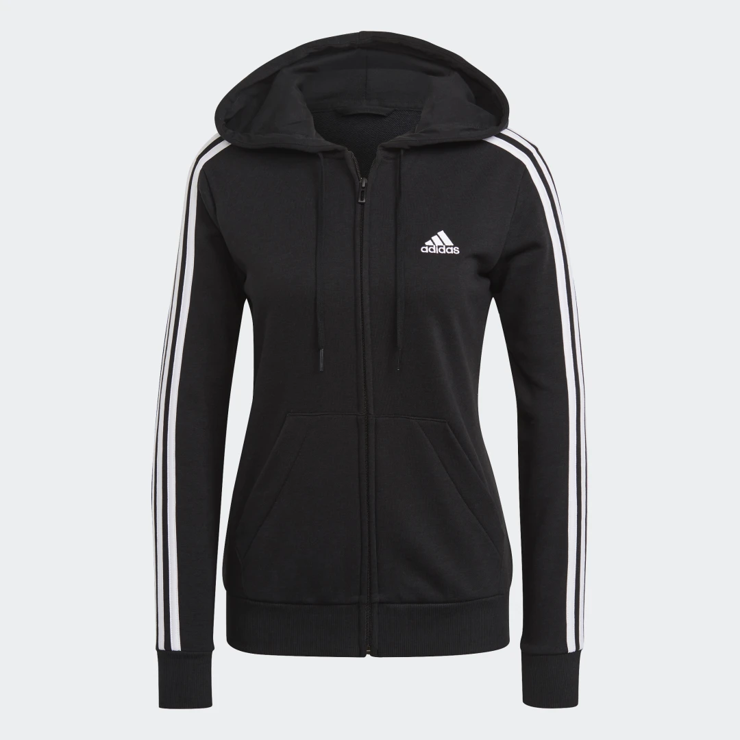 Detalle de Chaqueta con capucha Essentials French Terry 3 bandas de Adidas