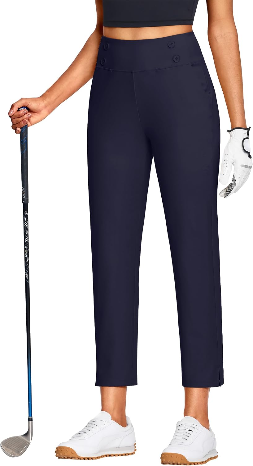 Detalle de ISEEGZ Capri Pants for Women: High-Waist Stretch Capris with Pockets (15/18/21/27) for Summer