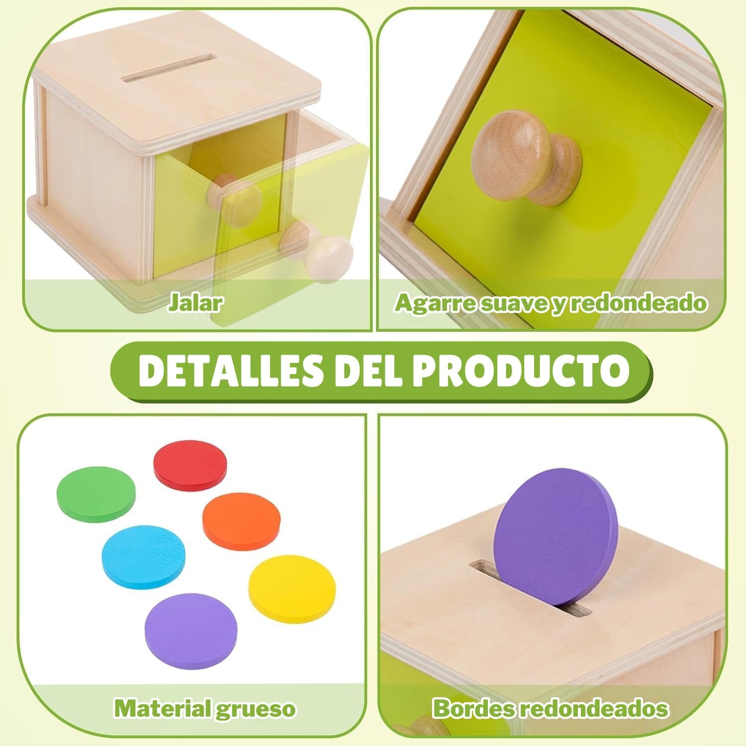 Thumbnail 4 de Adena Montessori Coin Box wooden toy for 6‑12 months