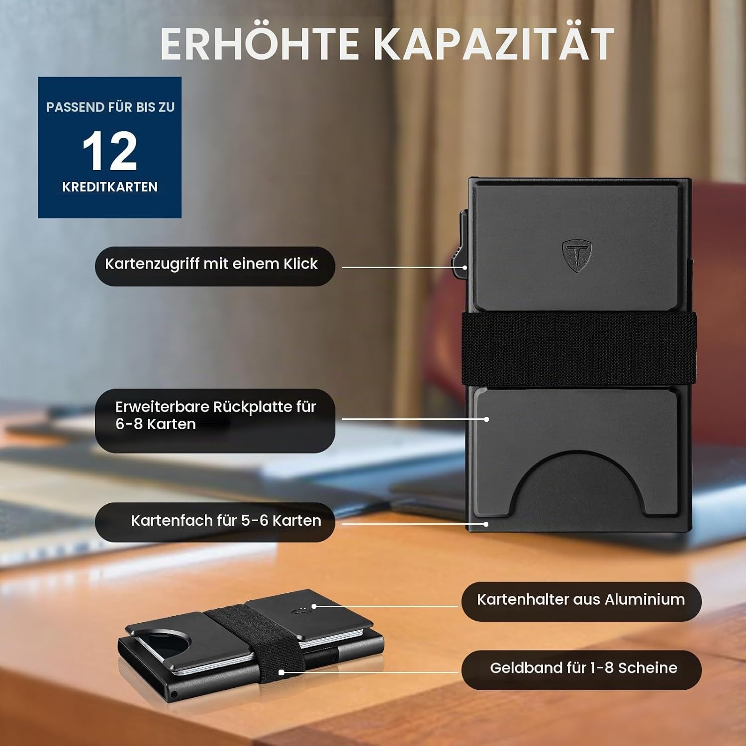 Detalle 1 de TOYFID Kartenhalter 12 Karten RFID Blocker