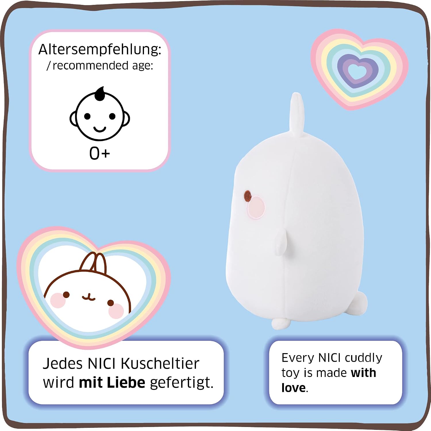 Detalle 2 de NICI MoLANG 48 cm – biały pluszak z miękkiego poliestru