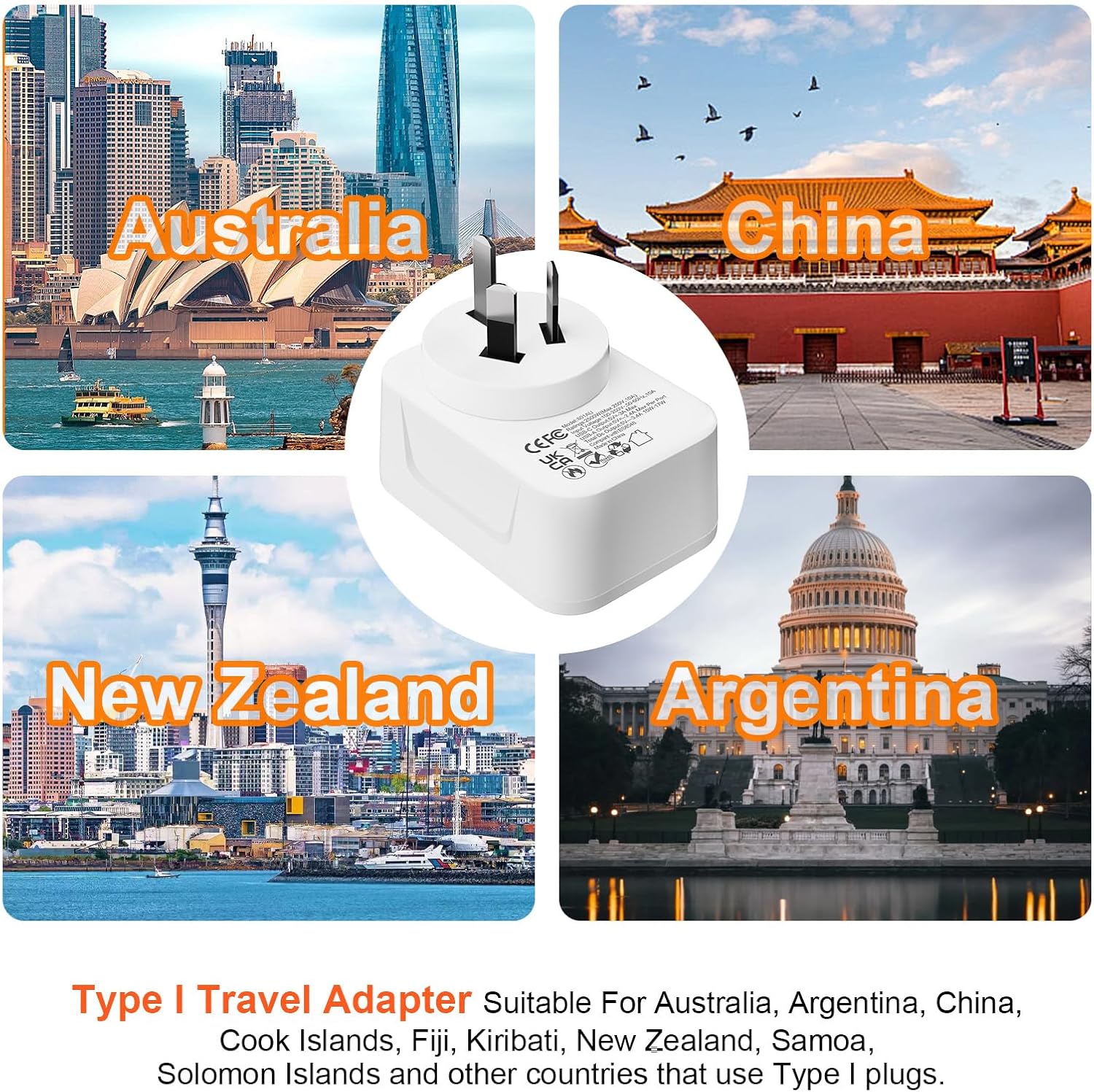Detalle 2 de Omivine UK to Australia Type I 2500W Adapter