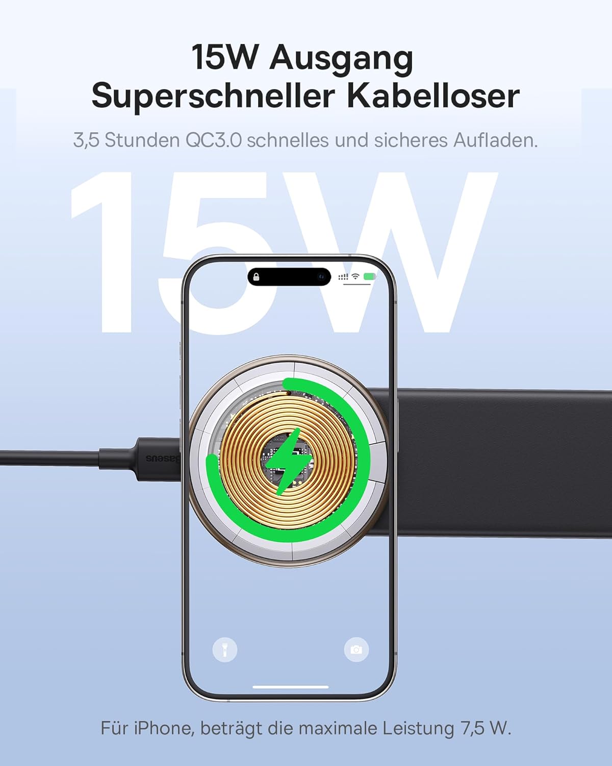 Thumbnail 1 de Baseus C02 PRO 15W Magnetische Auto‑Halterung