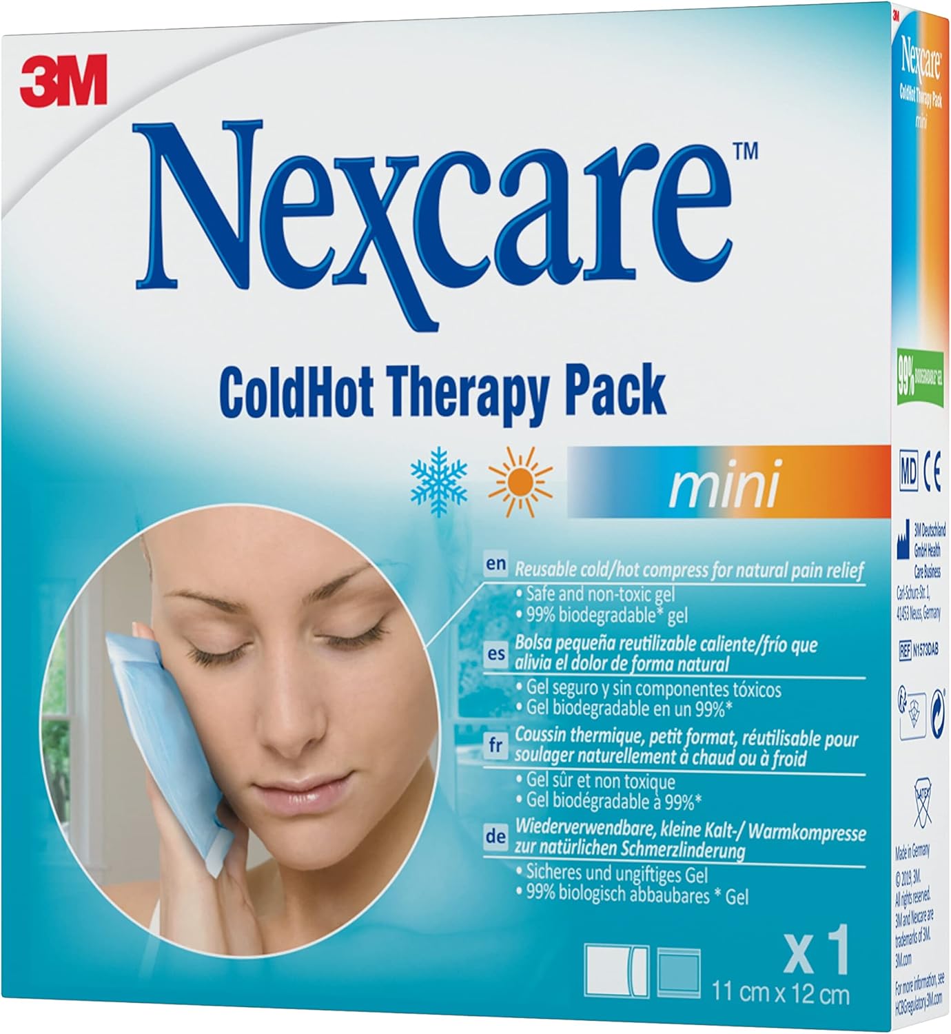 Detalle 2 de Nexcare Coussin Thermique ColdHot Mini : compresses réutilisables froid/chaud pour soulager gonflements et douleurs