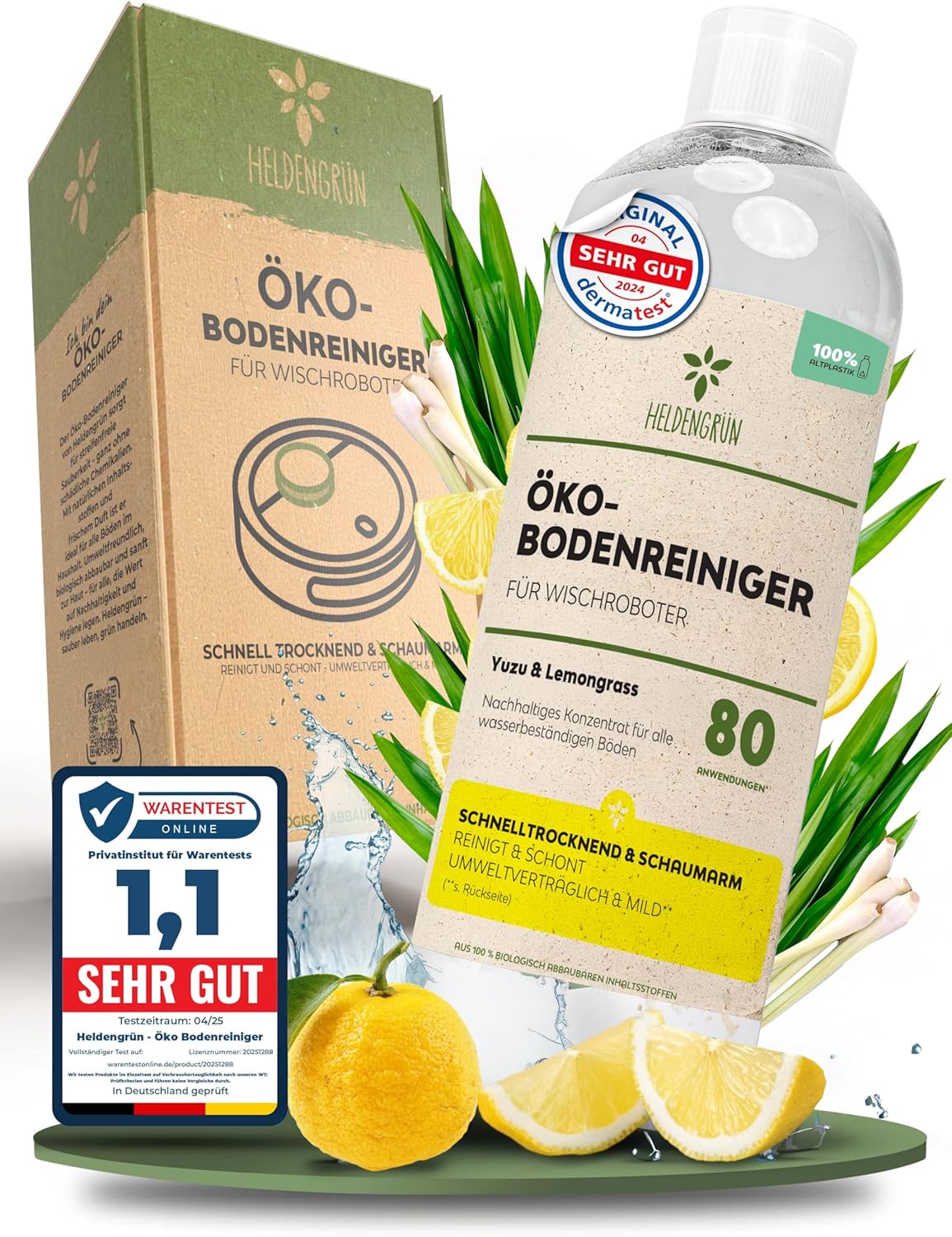 Heldengrün Öko Bodenreiniger für Wischroboter