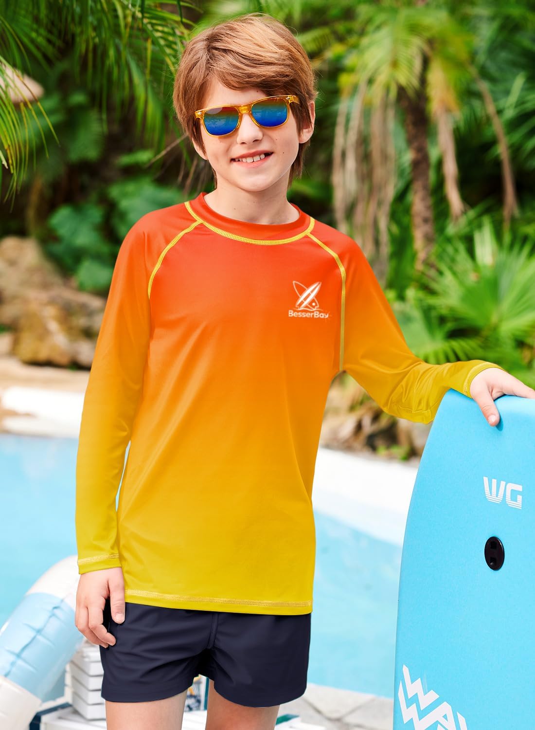 Detalle de BesserBay Kinder UV Shirt UPF 50+ Langarm Rashguard – Größe 110–150