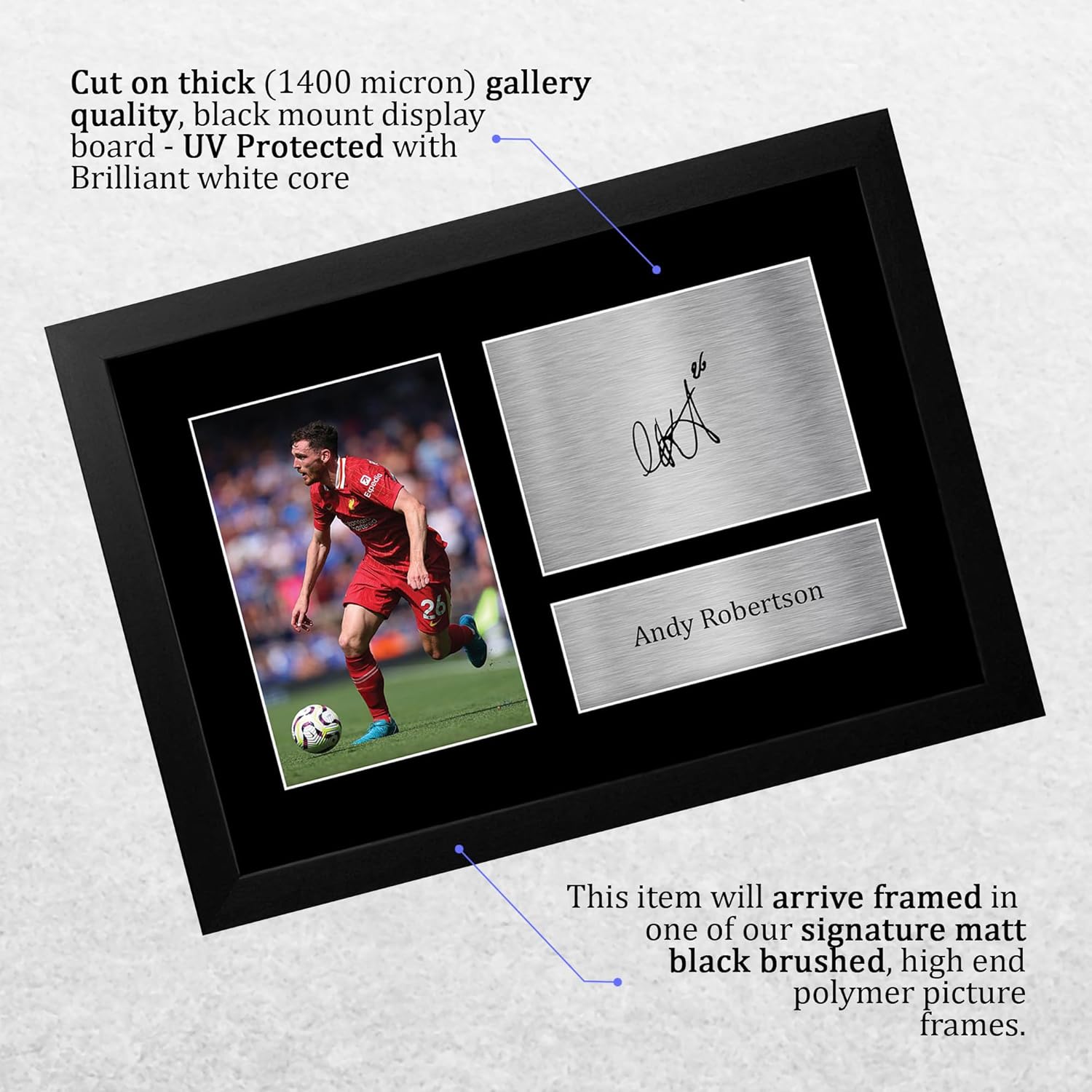 Thumbnail 2 de HWC Trading FR Andy Robertson Liverpool printed signed autograph picture (A4 framed) for fans and supporters