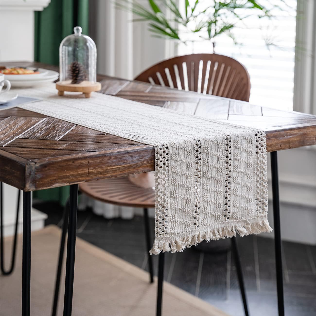 Thumbnail 2 de Alynsehom Macrame Table Runner 12x71in