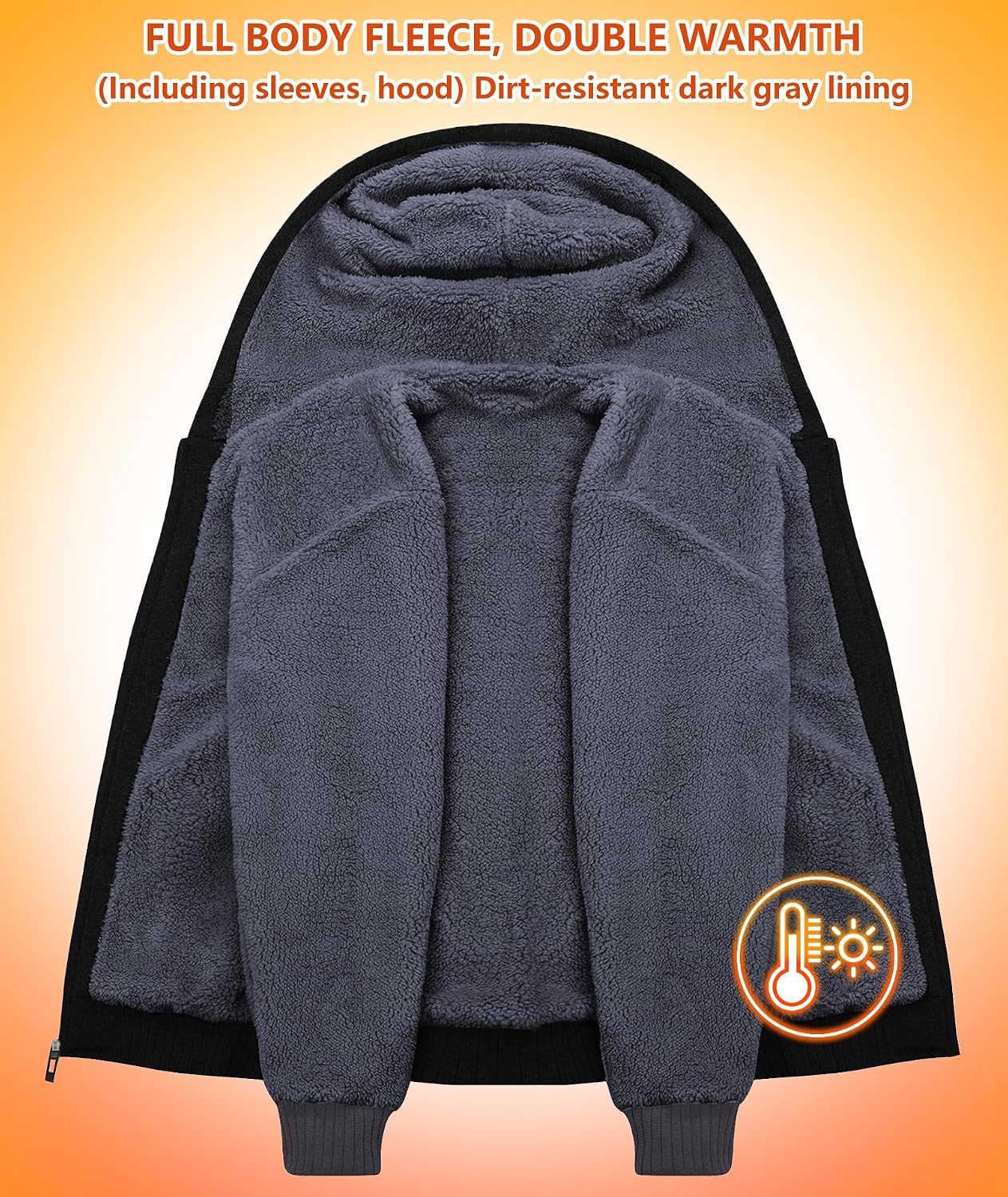 Detalle de GEEK LIGHTING Men's Fleece-Lined Hoodie
