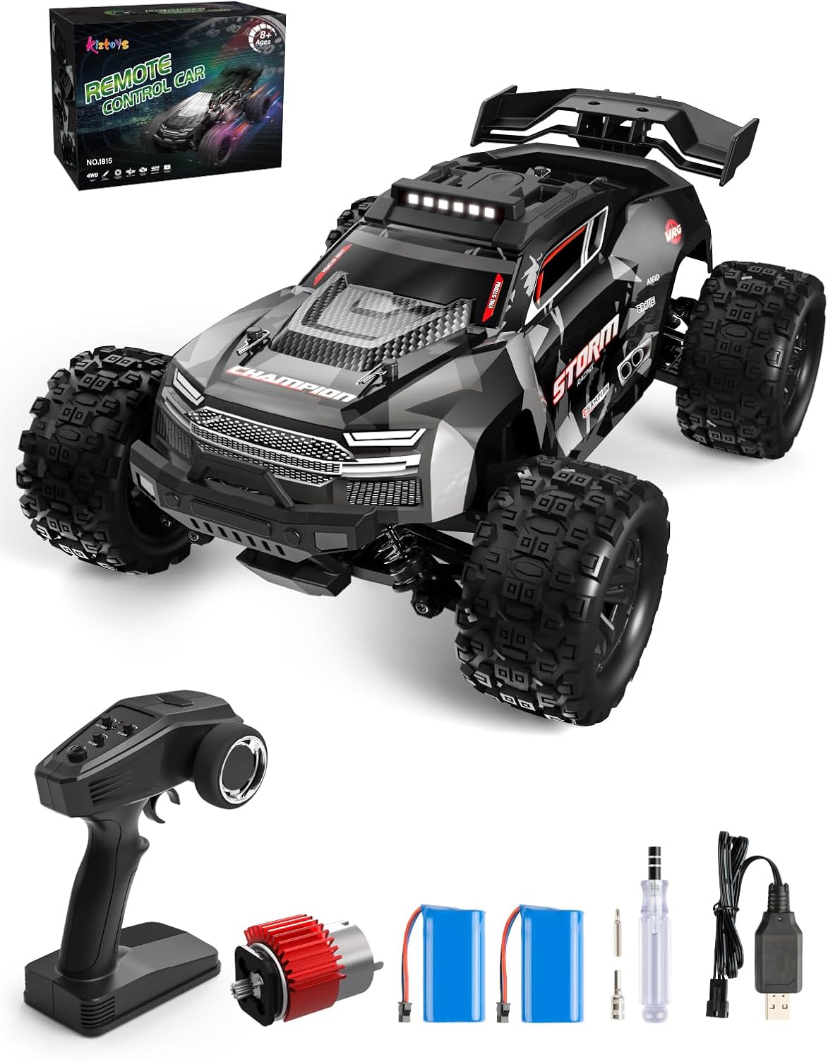 Detalle de Kiztoys 1815 RC-terreinwagen 1:18, 4WD, 40 km/u en verlichting