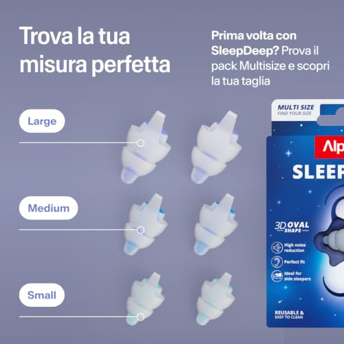 Detalle de Alpine SleepDeep: tappi per le orecchie ultra-morbidi per chi dorme sul fianco