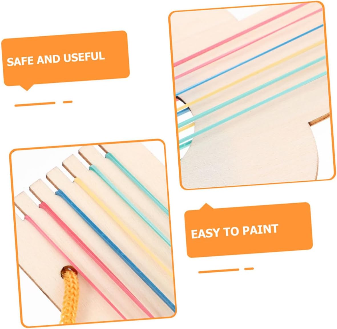 Thumbnail 1 de Supvox DIY-Holzgitarre für Kinder (12,7 Zoll) – unbemalt, zum Basteln & Bemalen, 5er-Set