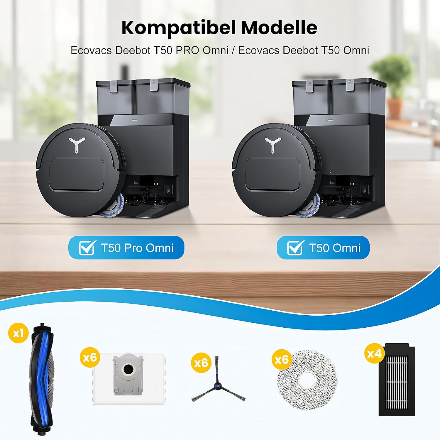 Detalle 2 de Ecovacs Deebot T50 Pro Omni 24 StĂĽck đź§ą