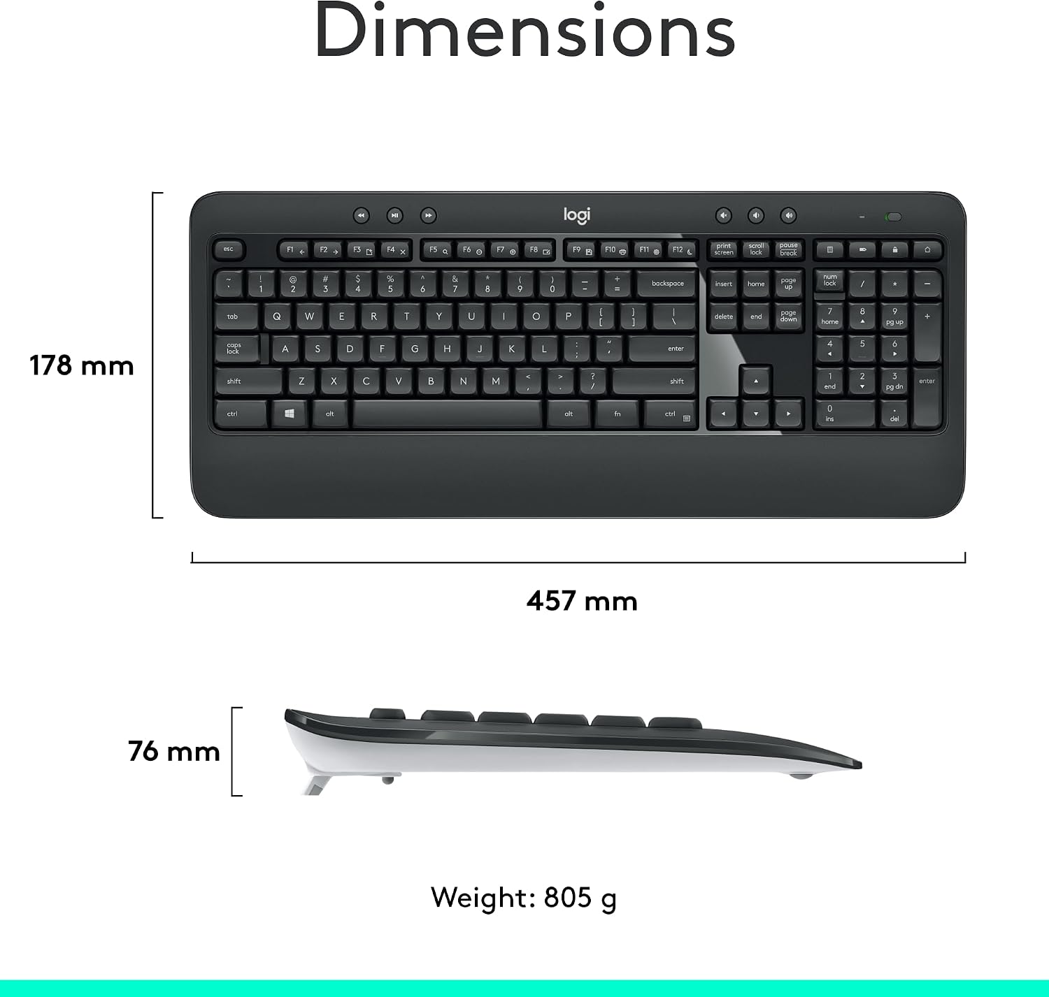 Thumbnail 6 de Logitech MK540 Advanced French Wireless Keyboard and Mouse Combo, Full-Size with Number Pad