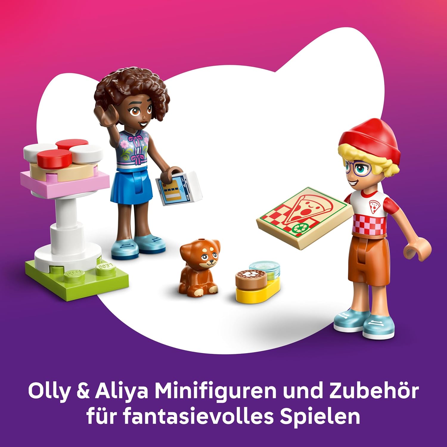 Thumbnail 6 de LEGO Friends Pizzawagen 42694 – Spielset mit 2 Minifiguren, Hundefigur und Pizza-Zubehör