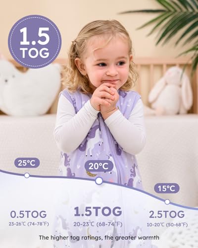 Thumbnail 4 de Yoofoss Schlafsack Baby mit Füßen 1.5 Tog Lila 80 cm