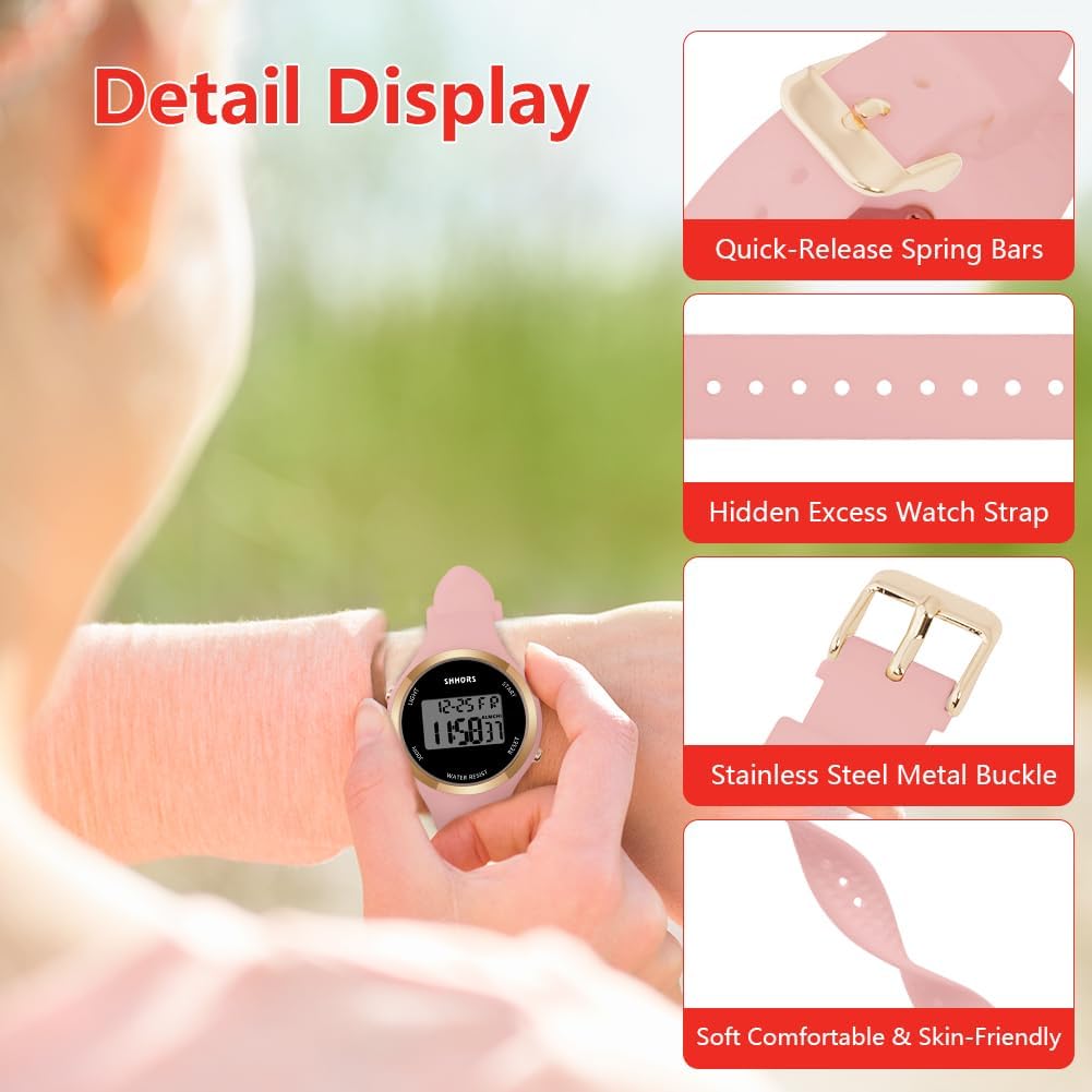 Detalle de OFFCUP Damenuhr Digital mit Silikonarmband