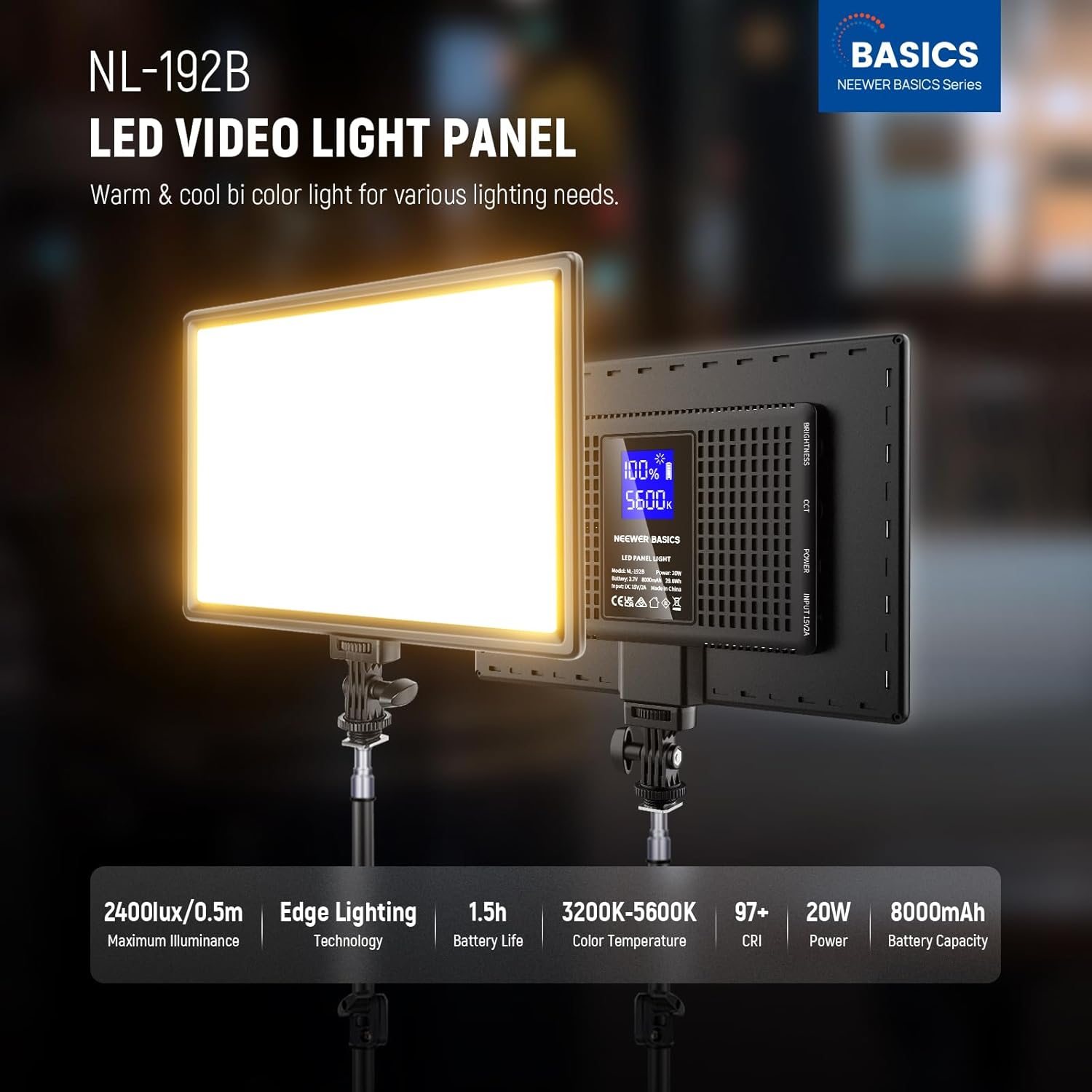 Detalle 2 de NEEWER NL-192B 13" LED Video Light Panel