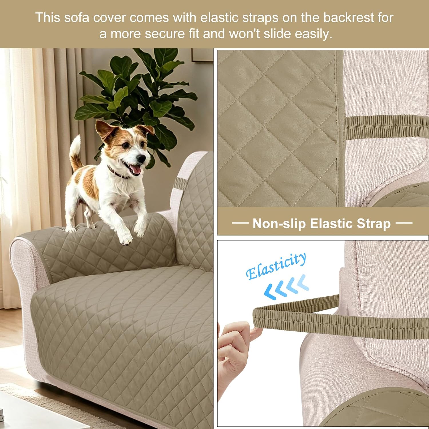 Thumbnail 2 de Luxshare Home Reversible Oversized Sofa Cover — Camel/Beige 🛋