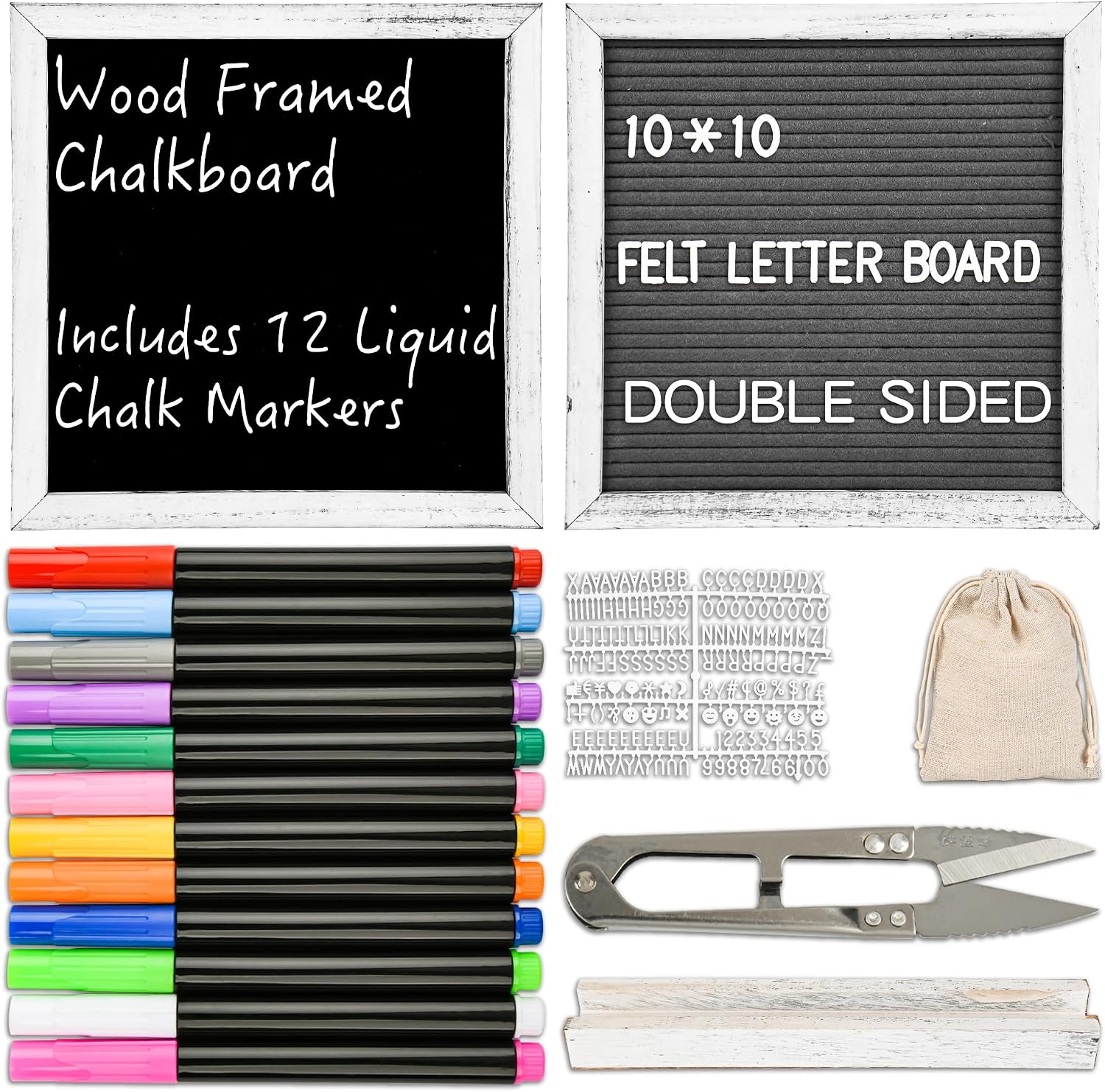 Detalle de Double-Sided Chalkboard Sign, 10 x 10 Inches