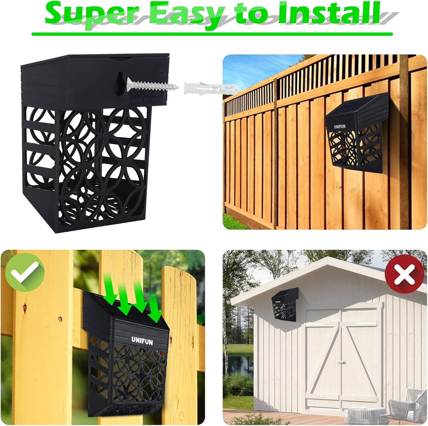 Thumbnail 6 de UNIFUN Solar Fence Lights Outdoor 8Pack