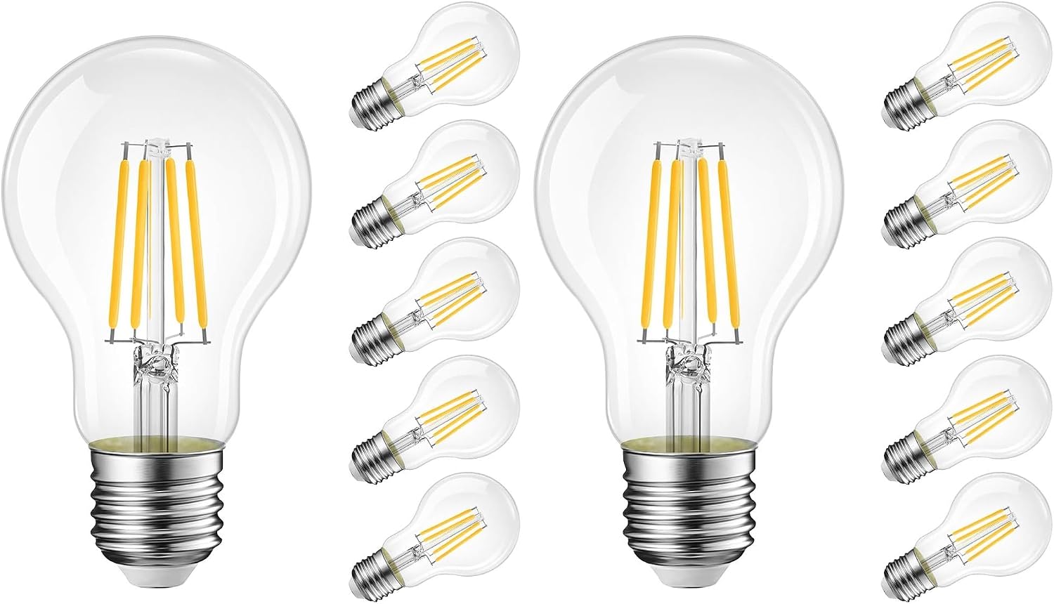 Detalle 1 de Lampadine LED E27 LVWIT stile filamento A60 da 11W, luce calda 2700K (pacco da 6)