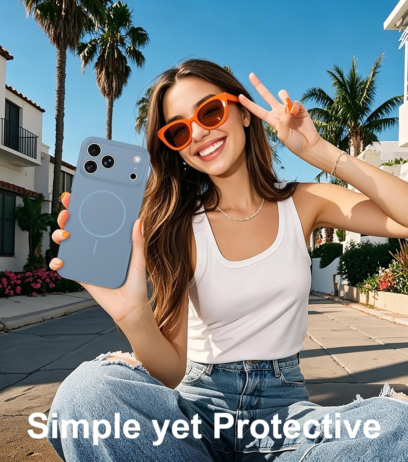 Thumbnail 6 de hitfine Magnetic Silicone Case for iPhone 17 Pro Max/18 Pro Max, MagSafe, Light Blue