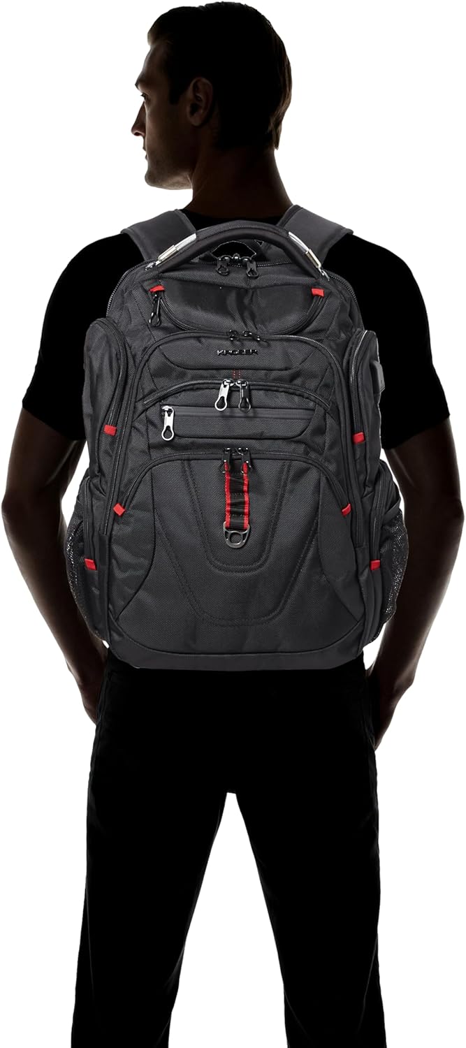 Thumbnail 1 de KROSER Laptop-Rucksack für Herren bis 17,3 Zoll – Business-Reiserucksack Handgepäck, wasserdicht mit RFID-Schutz (Schwarz)