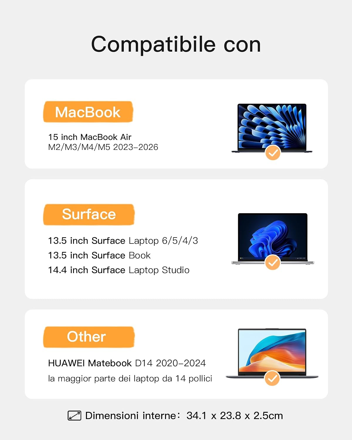 Thumbnail 1 de Inateck Custodia per Laptop con protezione 360° e tasca accessori, compatibile fino a 15,3