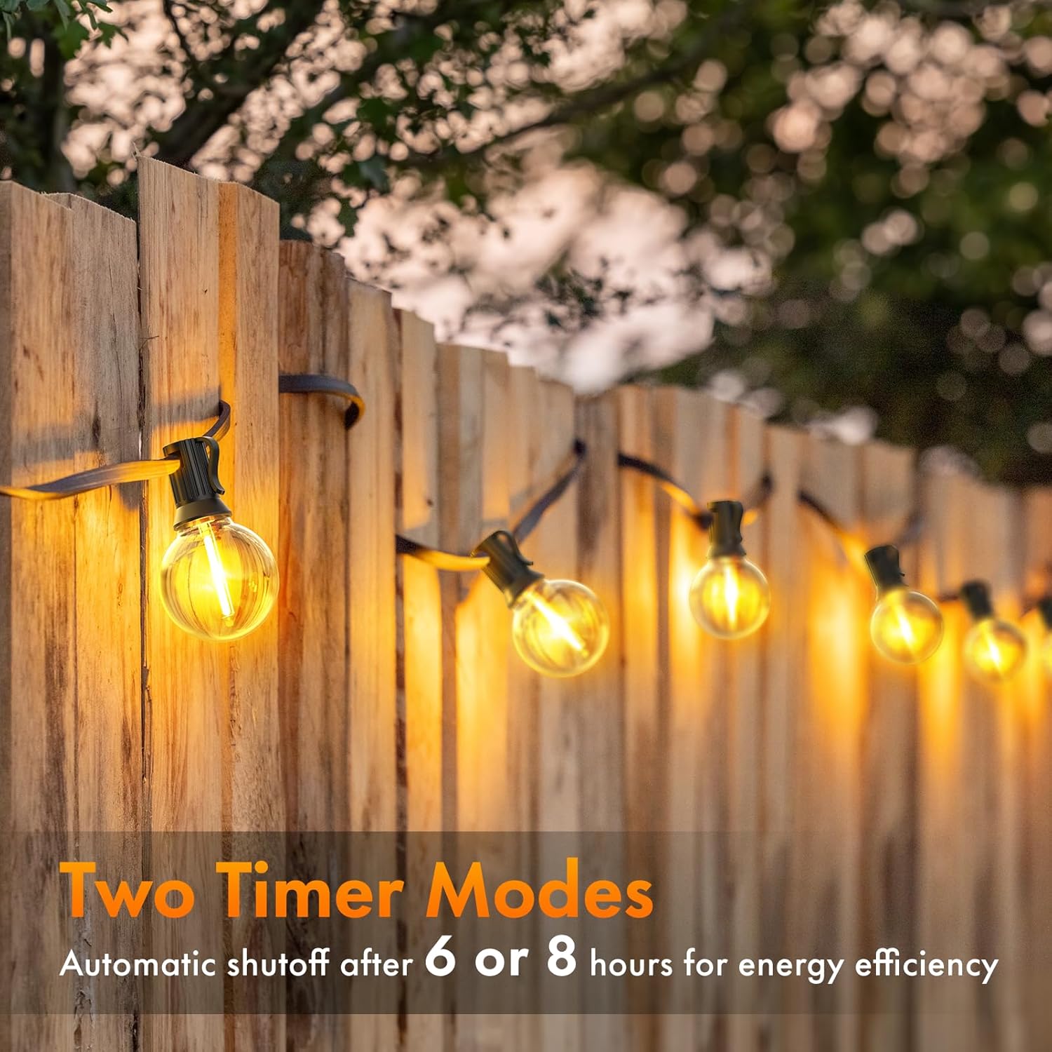 Thumbnail 3 de MAGGIFT 45m/150ft mains garden festoon string lights with remote, timer and 3 modes (G40 LED bulbs, IP44)