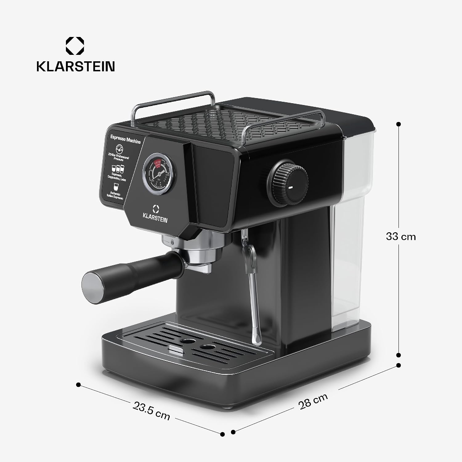 Thumbnail 6 de Klarstein Libeica TK57-LibeicaBlack espressomachine met 19 bar en stoompijpje
