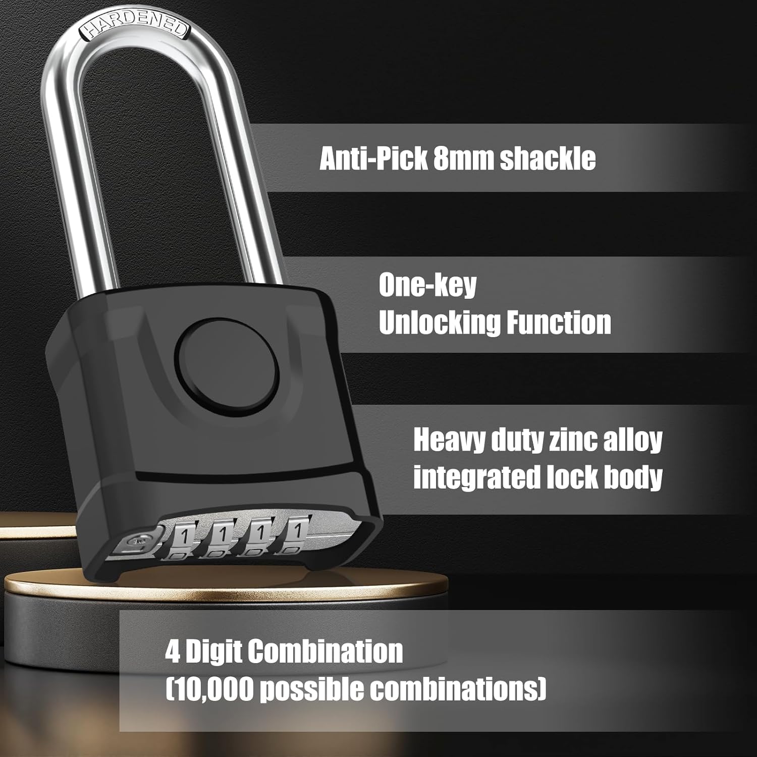 Detalle 2 de Diyife Heavy Duty Combination Padlock 54mm