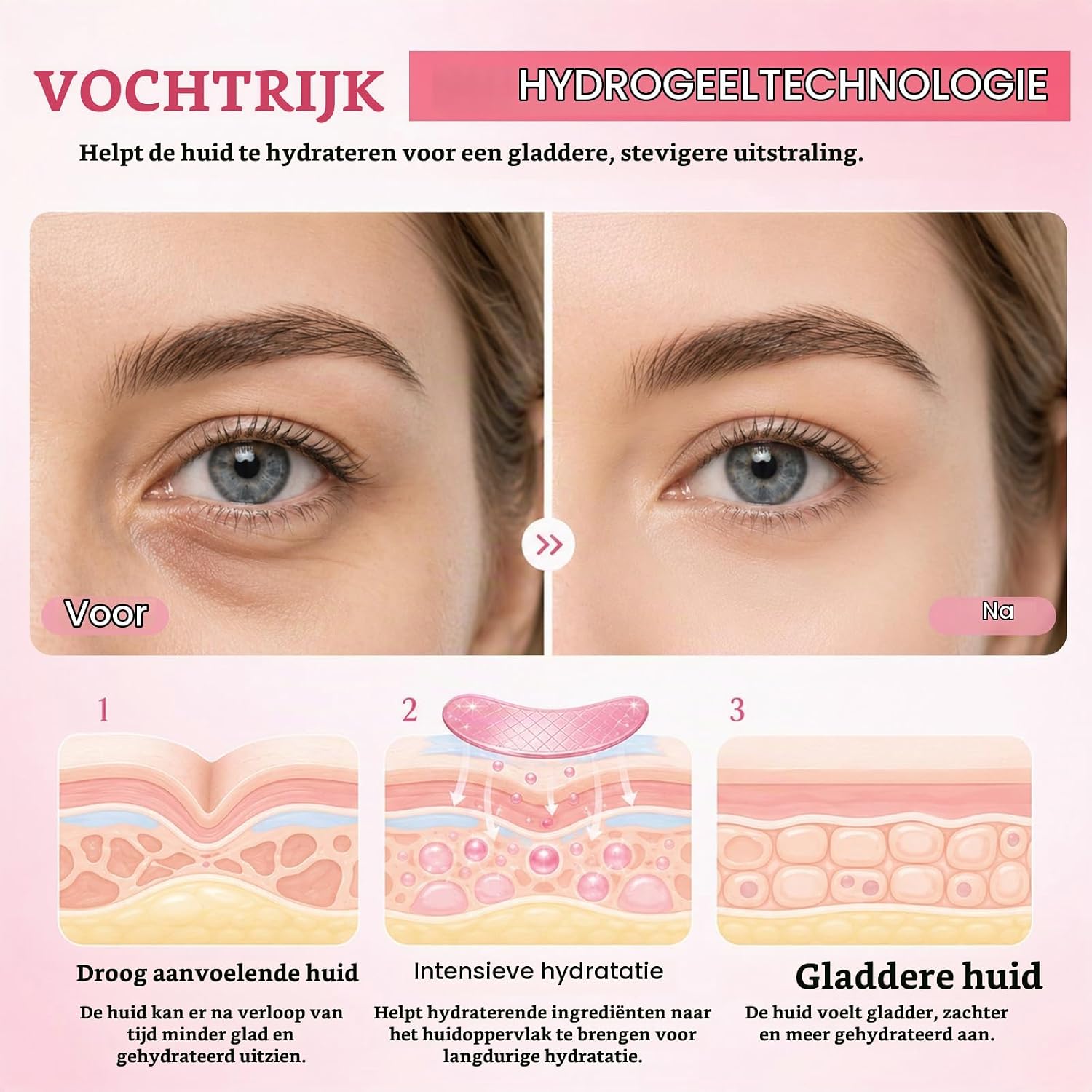 Detalle de lofuanna Collagen Peptide Eye Patches, 60 stuks met cafeïne en hyaluronzuur